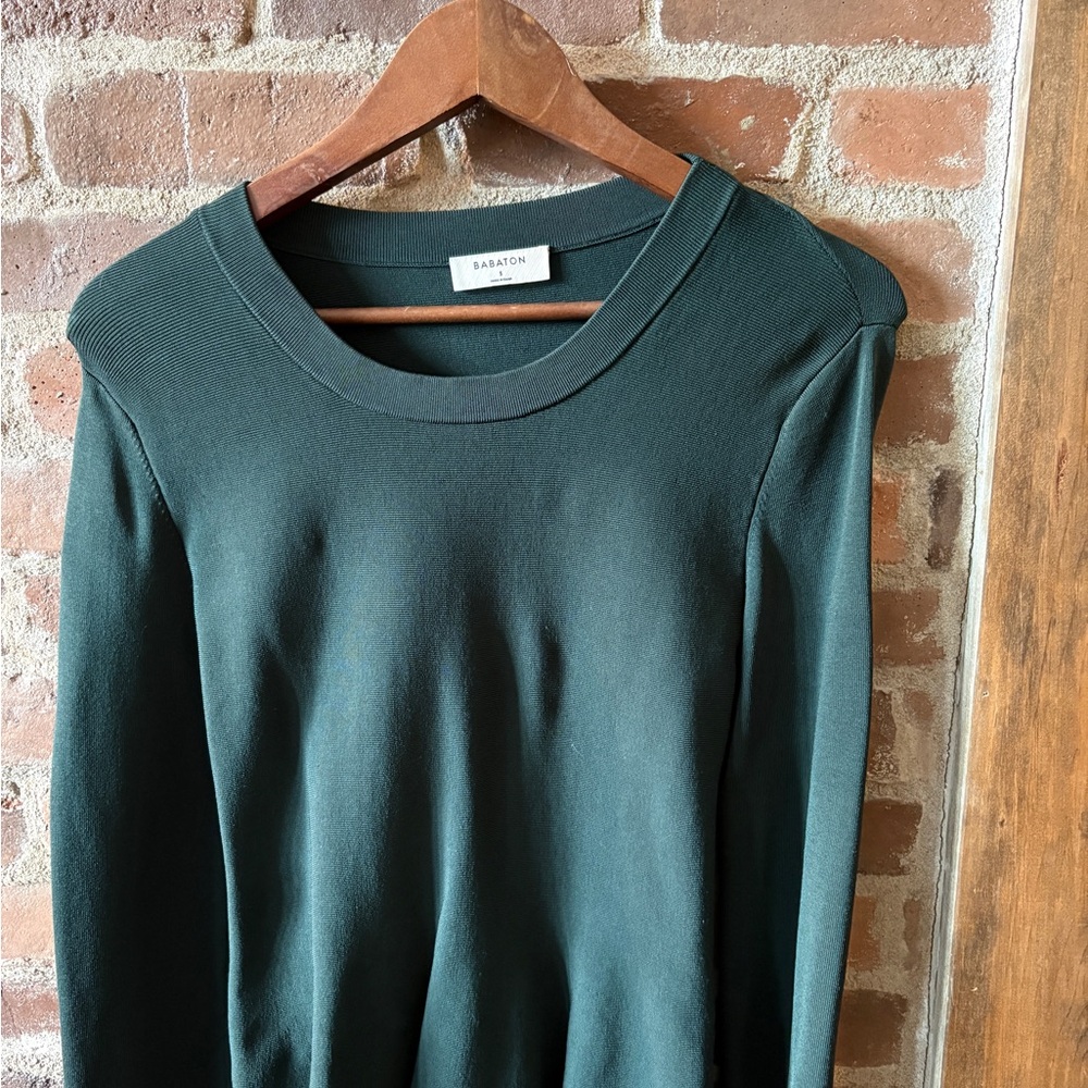 Babaton Deep Green Crewneck Knit Top